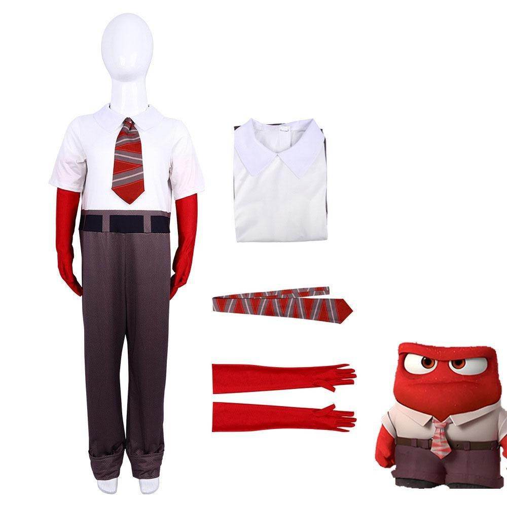 Inside Out 2 Anger Costume Halloween Stage Performance Outfit for Kids and Adults - Azufun