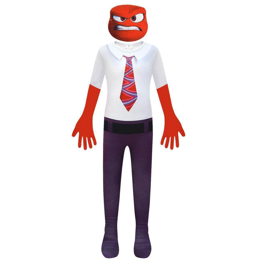 Inside Out Anger Cosplay Jumpsuit for Boys Kids' Zentai Costume - Azufun