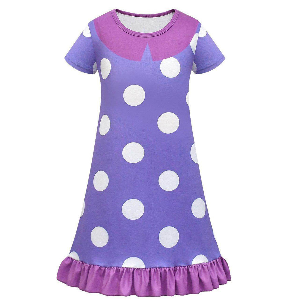 Inside Out Cosplay Costume Ruffle Nightgown for Girls Kids' Homewear Dress with Bag - Azufun