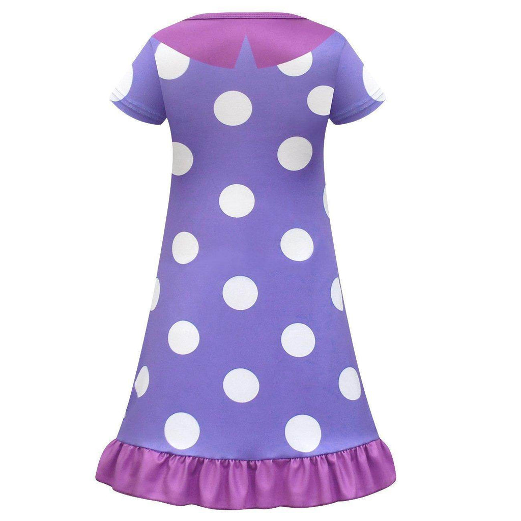 Inside Out Cosplay Costume Ruffle Nightgown for Girls Kids' Homewear Dress with Bag - Azufun