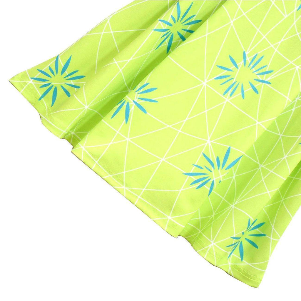 Inside Out Joy Costume Collared Dress for Girls Sleeveless Dress with Bag - Azufun