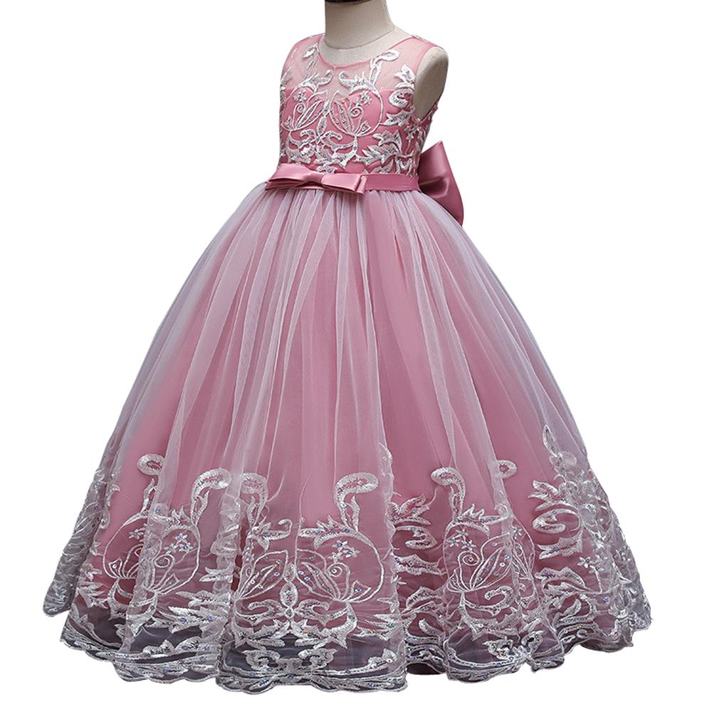 Kids Princess Evening Dresses Girls Sleeveless Long Tutu Mesh Dress