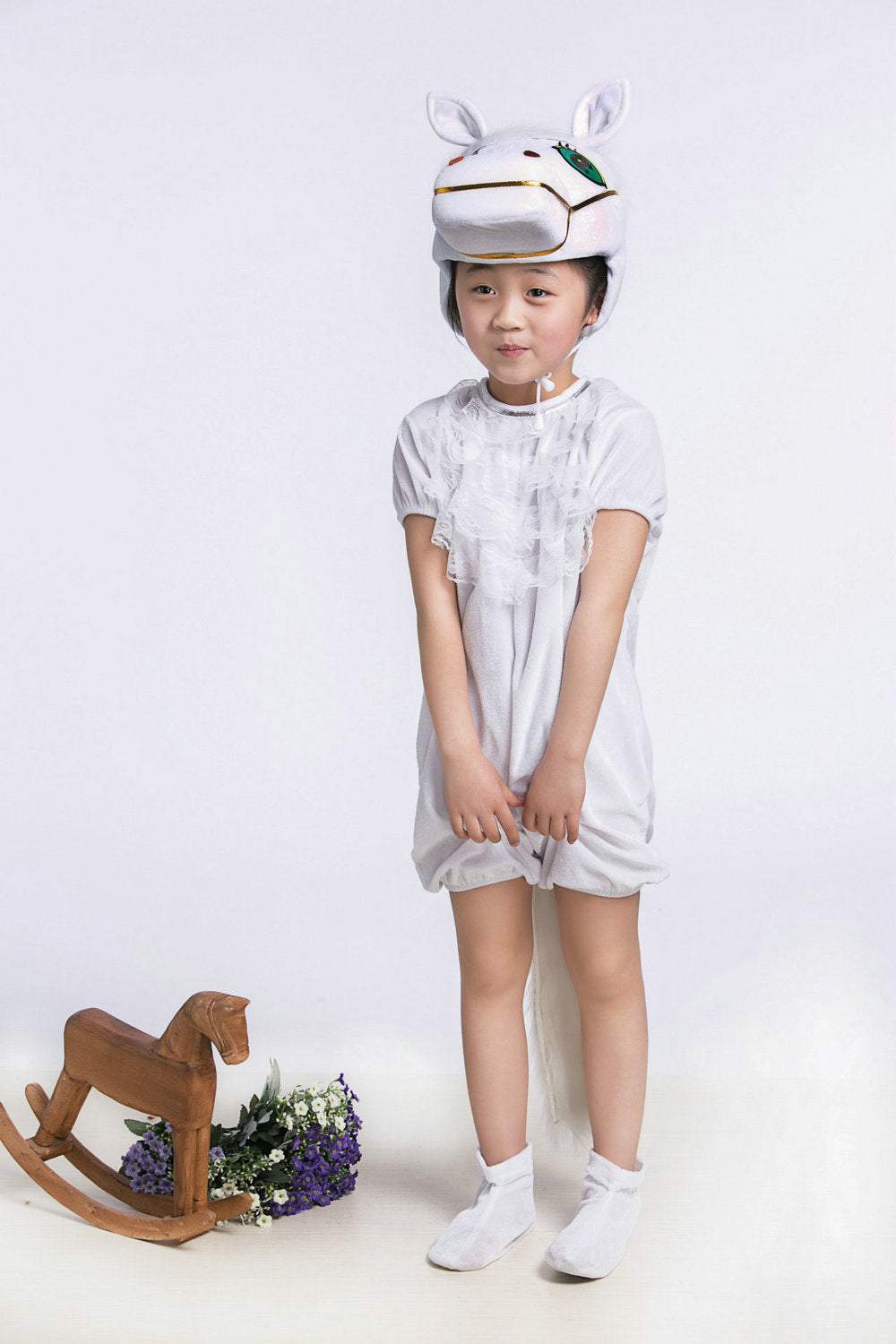 White Horse Animal Cospaly Wear Kigurumi Cute Kids Costume Child Gift