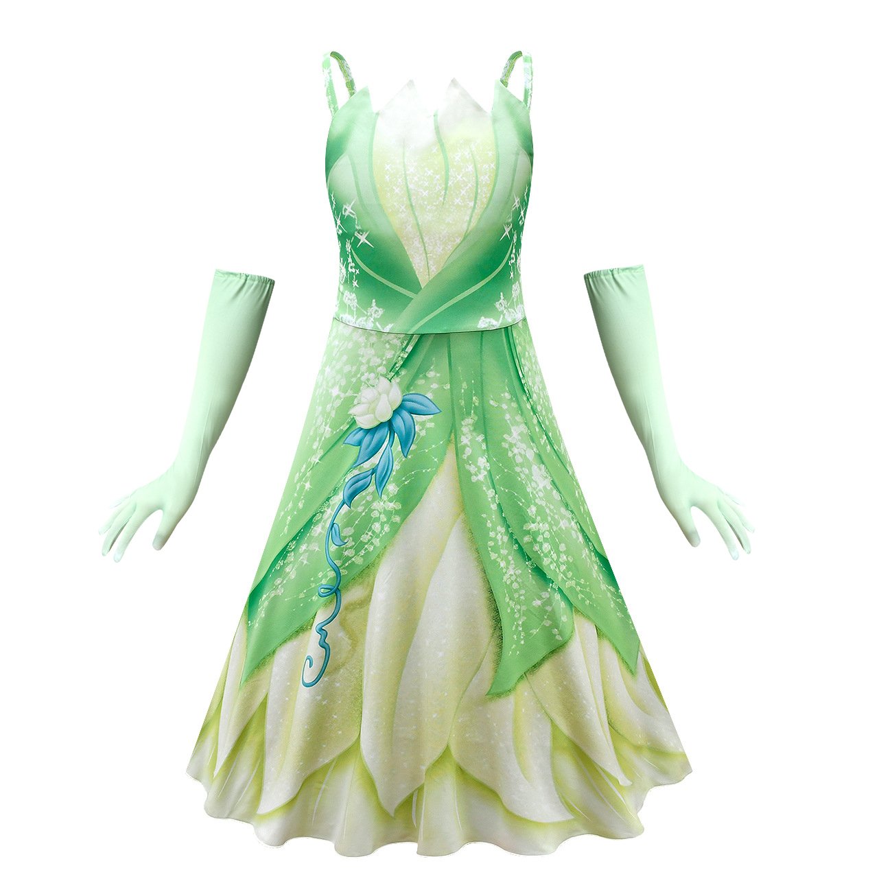 The Princess and The Frog Tiana Cosplay Costume Girl Princess Dress Halloween Outfit