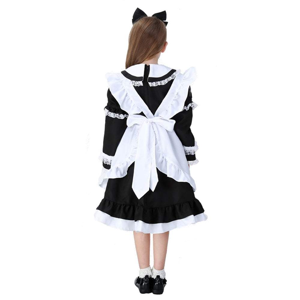 Halloween Alice Dress Girl's Princess Costume Maid Dress for kids