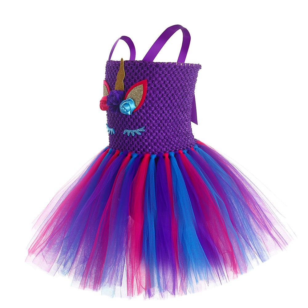 Princess Baoli Cosplay Costume Skirts Dress Children's Day Outfit Unicorn with Headband for Girls