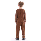 Gingerbread Costume Cosplay Christmas Brown Elves Split Suit Boys Halloween Party Outfits for Kids