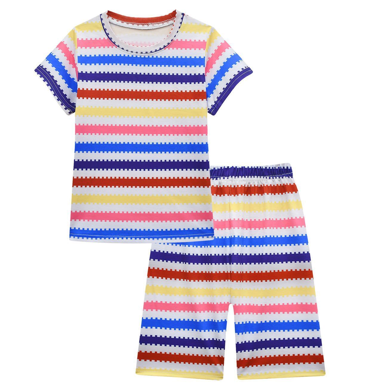 Barbie Movie Margot Shorts Stripe Set Halloween Outfits Cosplay Costume Kids