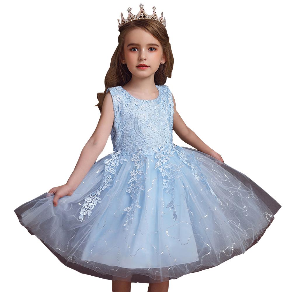 Children's Mesh Summer Dress Princess Dress Girls Performance Costume Flower Tutu Dress