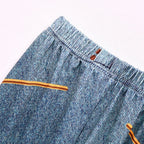 Spirit Costumes Sets Purple Puff Sleeve Trousers Two Piece Suits for Girls