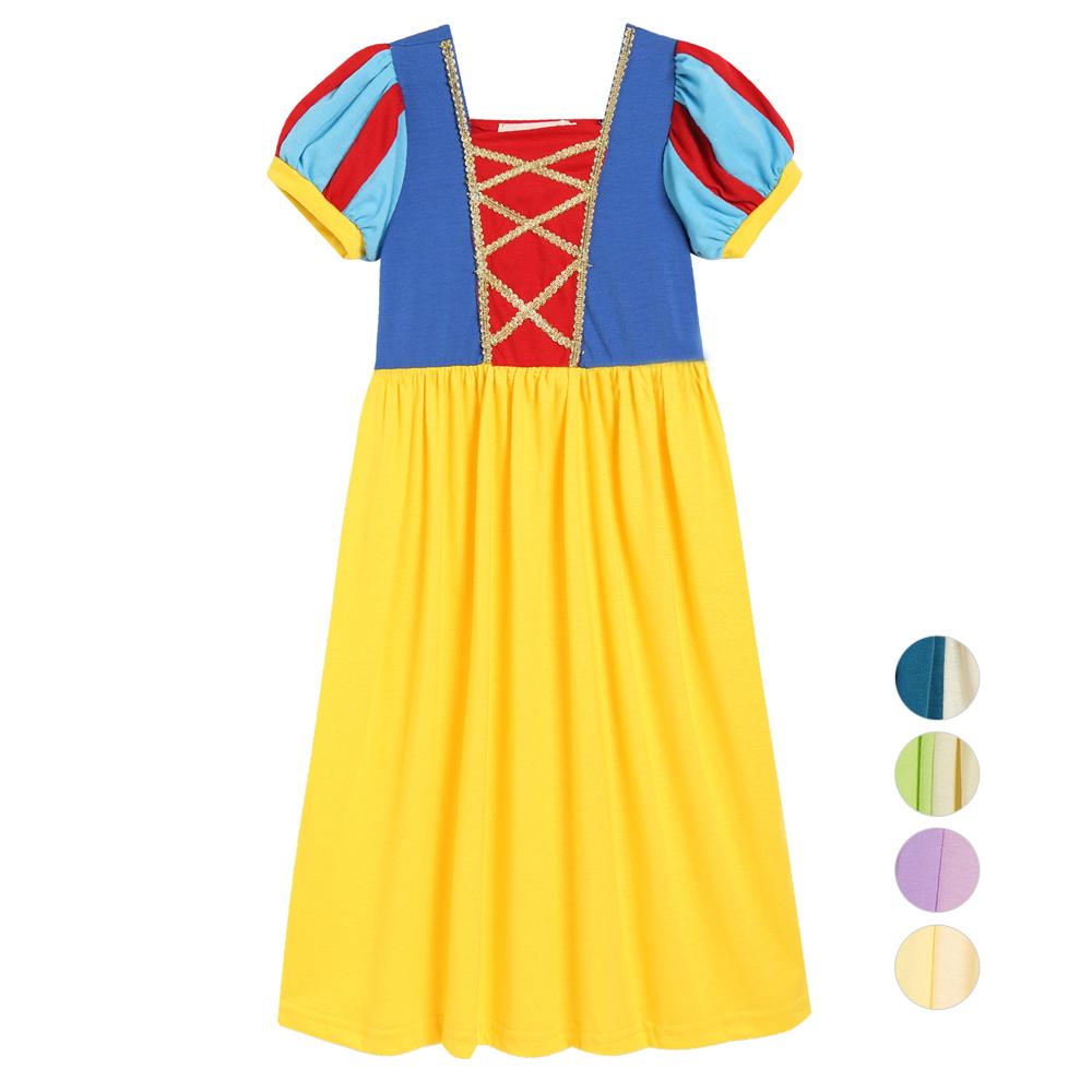 Girls Belle Cinderella Snow White Princess Wind Knitted Costume Dress