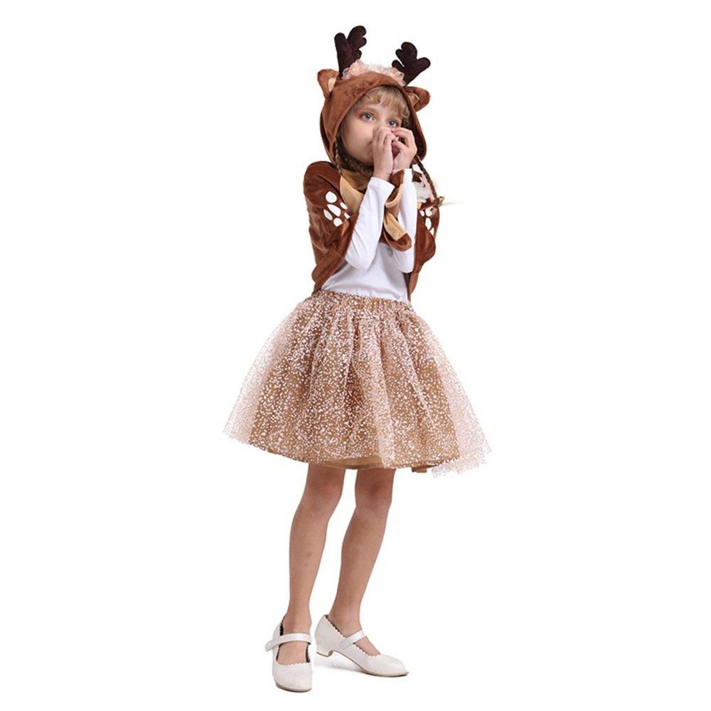 Christmas Costume Elk Cloak Dress Girl Cosplay