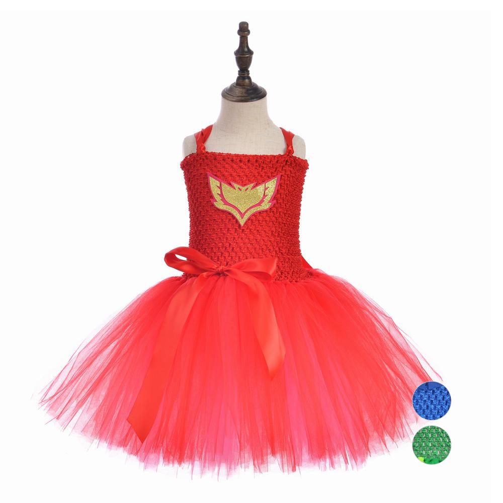 PJ Masks Superhero Cosplay Halloween Costumes Tutu Dress Suits