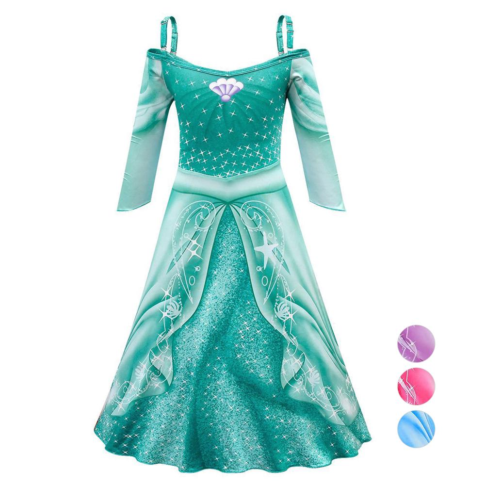 The Little Mermaid Ariel Cosplay Costume Little Girl  Princess Dress Halloween Outfit