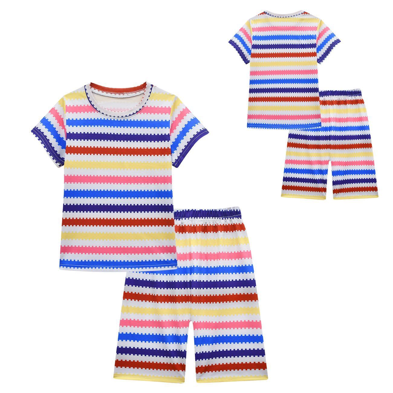 Barbie Movie Margot Shorts Stripe Set Halloween Outfits Cosplay Costume Kids