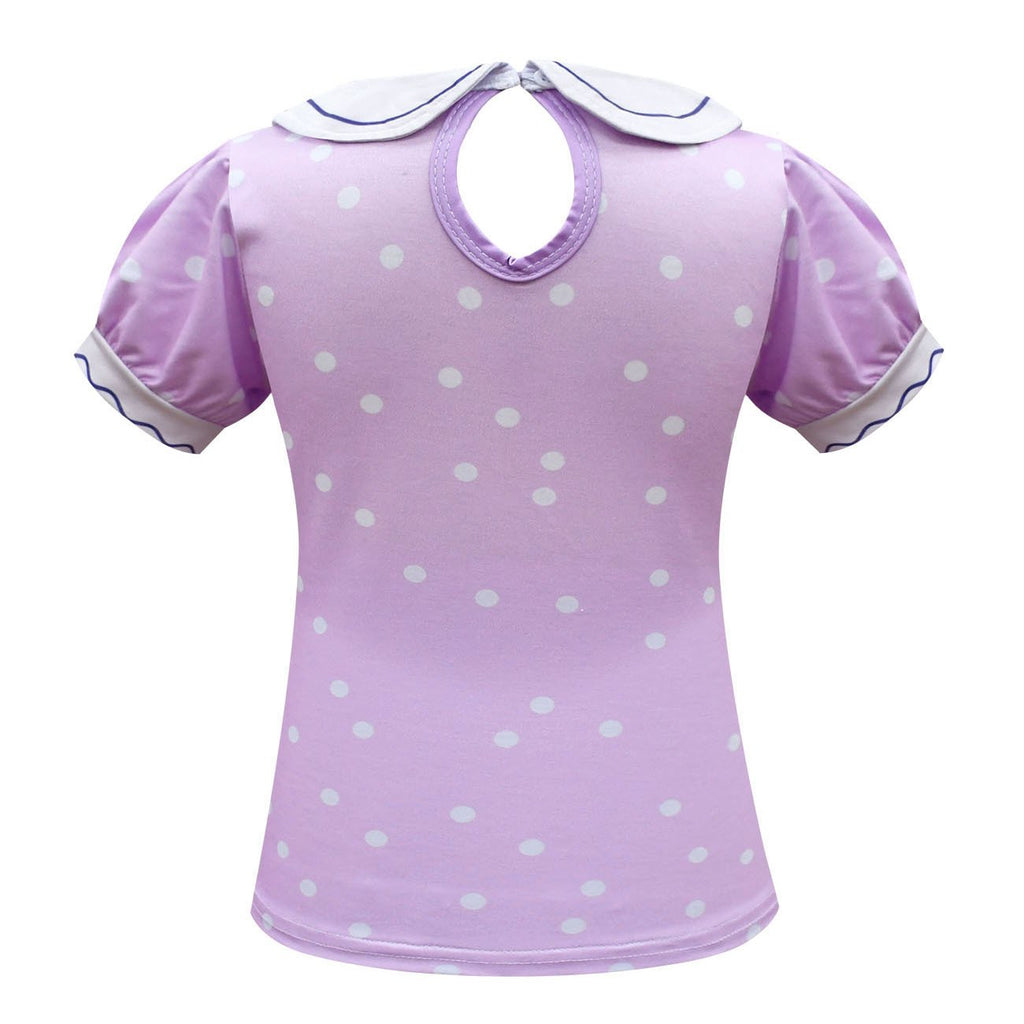 Spirit Costumes Sets Purple Puff Sleeve Trousers Two Piece Suits for Girls