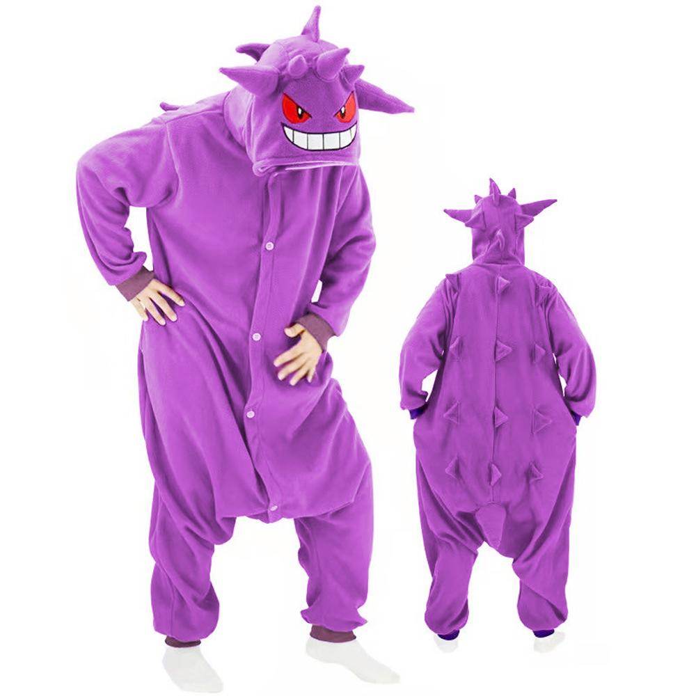 Gengar Kigurumi Onesies Anime Pokemon Pajamas Pyjamas Halloween Costume - Azufun