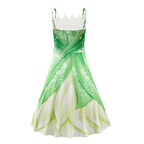 The Princess and The Frog Tiana Cosplay Costume Girl Princess Dress Halloween Outfit