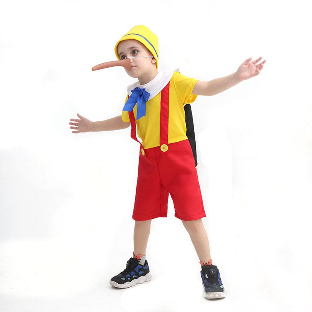 Long nose Pinocchio Set Halloween Carnival Cosplay Costume For Kids