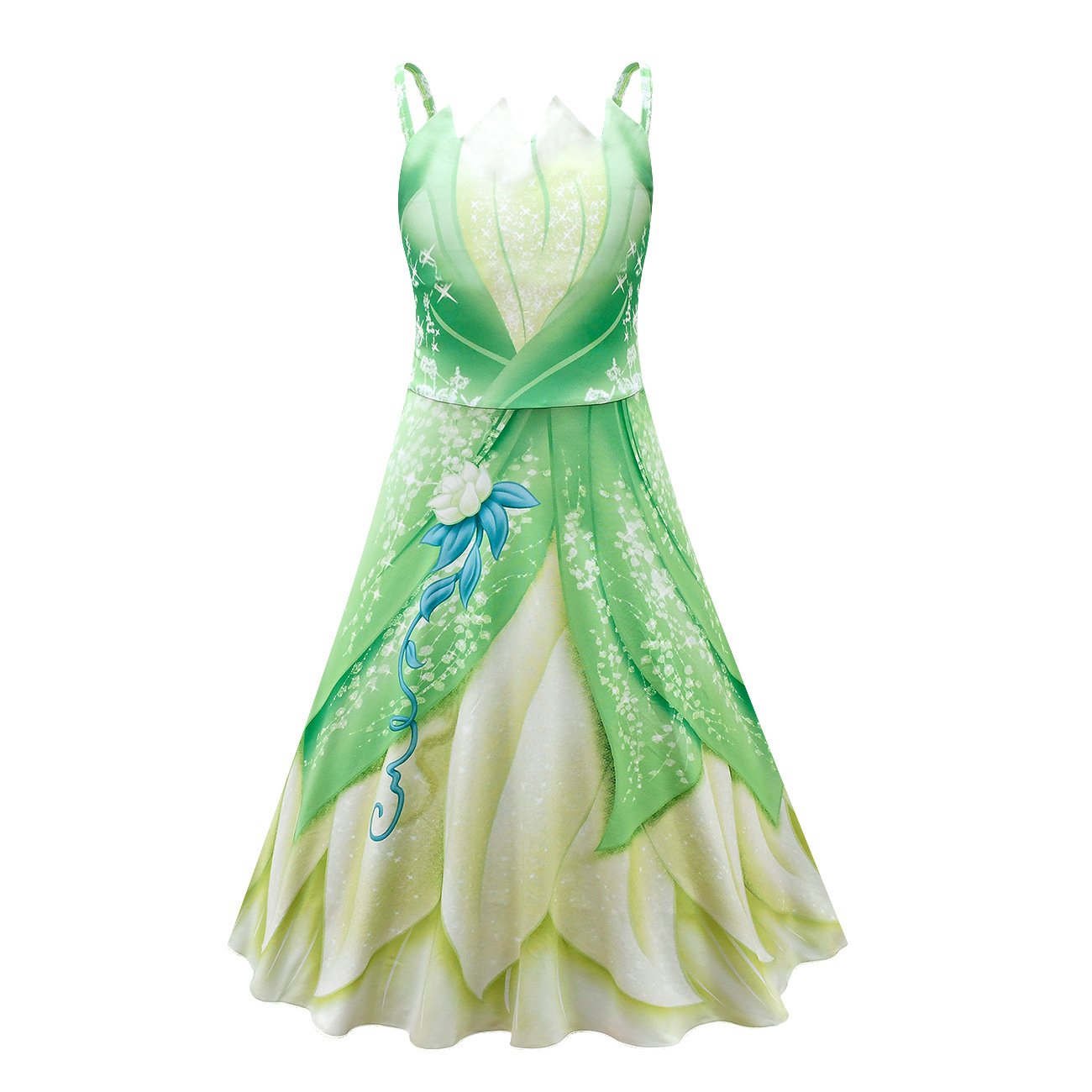 The Princess and The Frog Tiana Cosplay Costume Girl Princess Dress Halloween Outfit