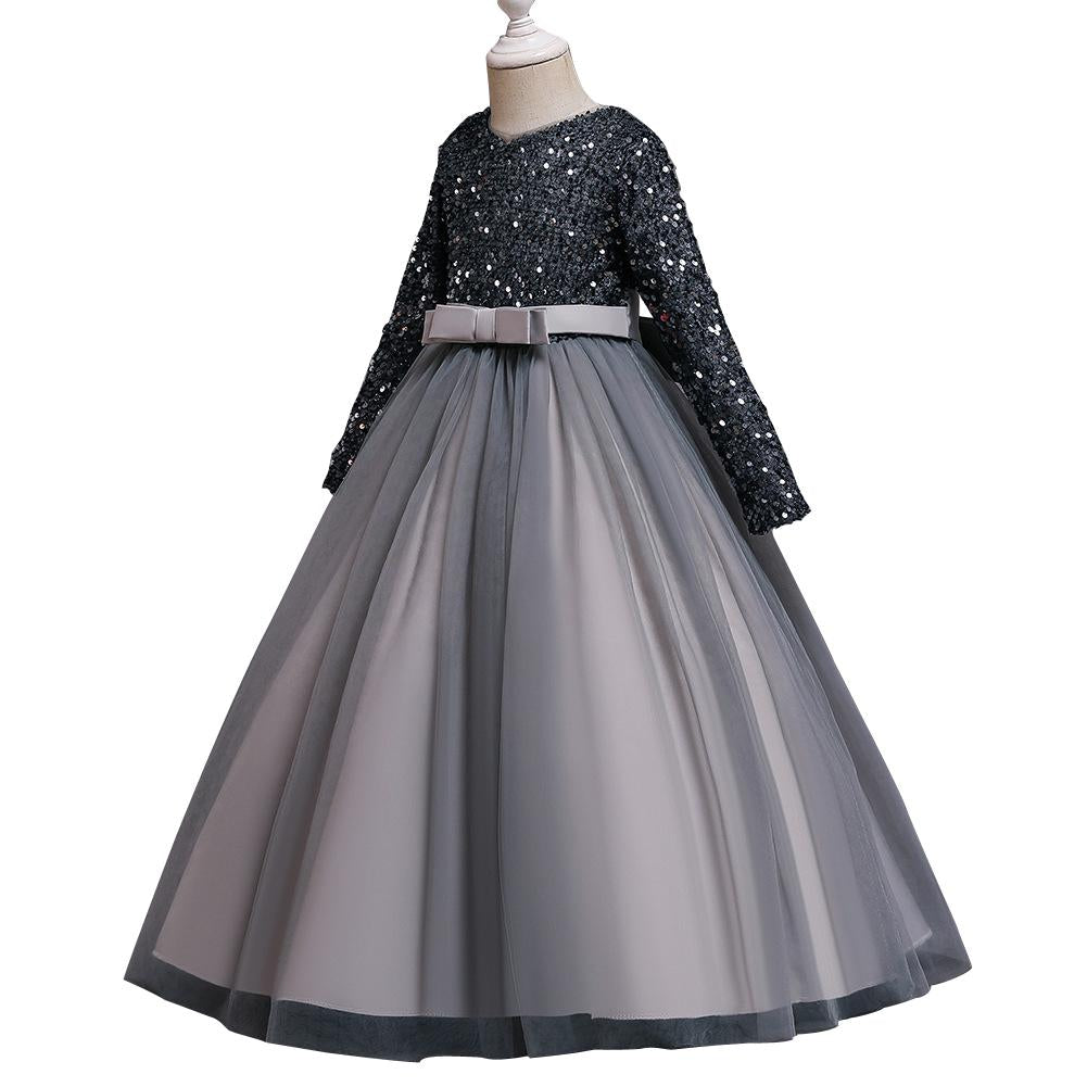 Kids Princess Evening Dresses Ins Girls Long Tutu Sequin Dress
