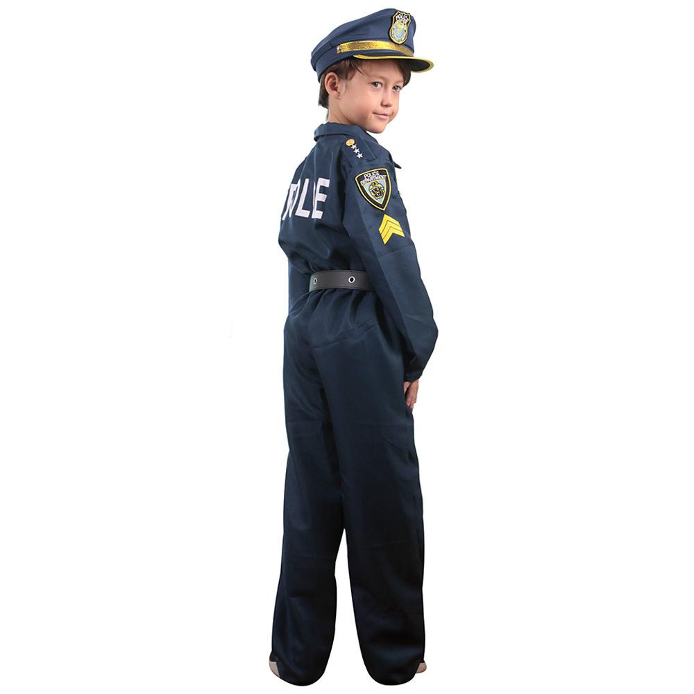 Kids Police Cop Costume for Boys Office Halloween Costume Cosplay Party
