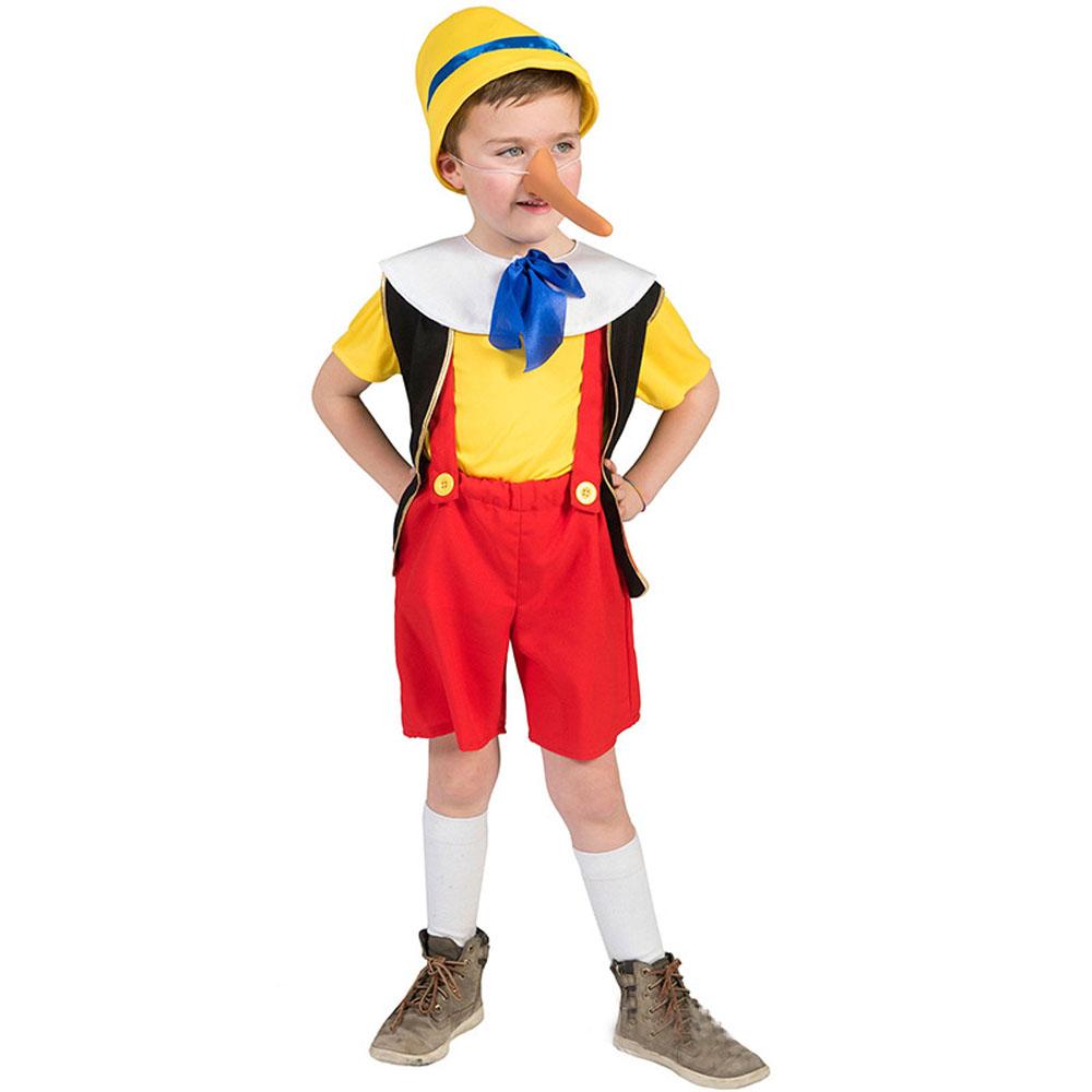 Long nose Pinocchio Set Halloween Carnival Cosplay Costume For Kids