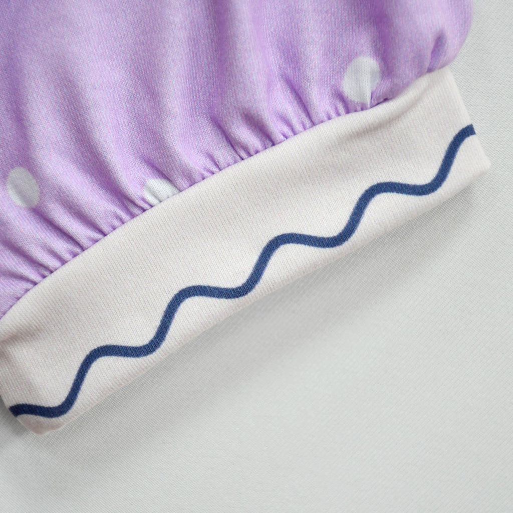 Spirit Costumes Sets Purple Puff Sleeve Trousers Two Piece Suits for Girls