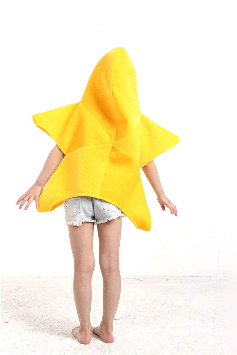 Yellow Star Smile Face Kigurumi Costume Kids Halloween Party Outfit