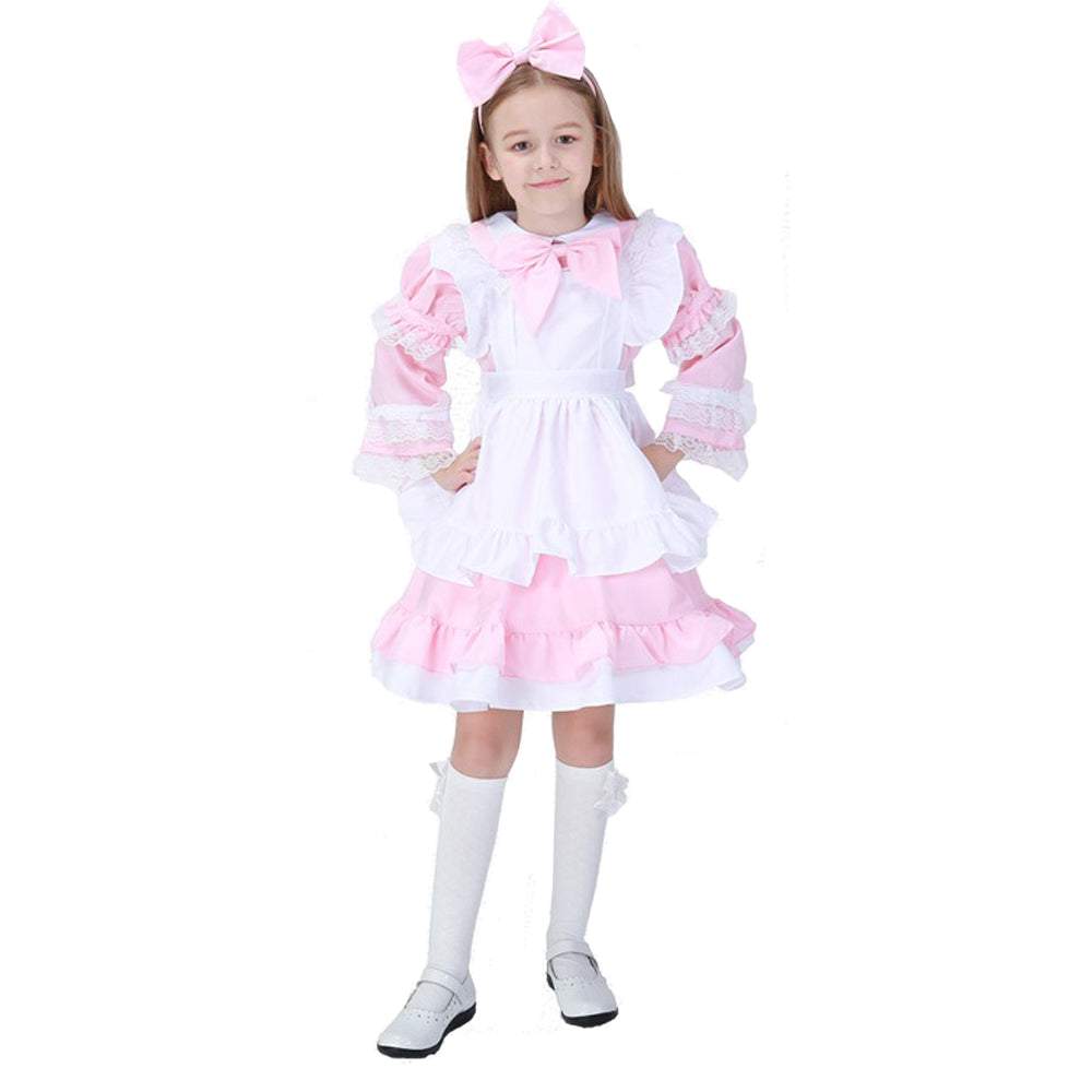 Halloween Alice Dress Girl's Princess Costume Maid Dress for kids