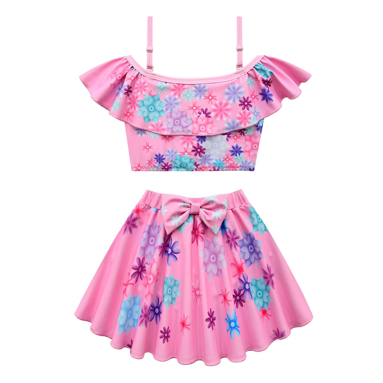Encanto Isabela Swimsuits Girls Swimwear Ruffles Beach Surf Swimming Tankini Set