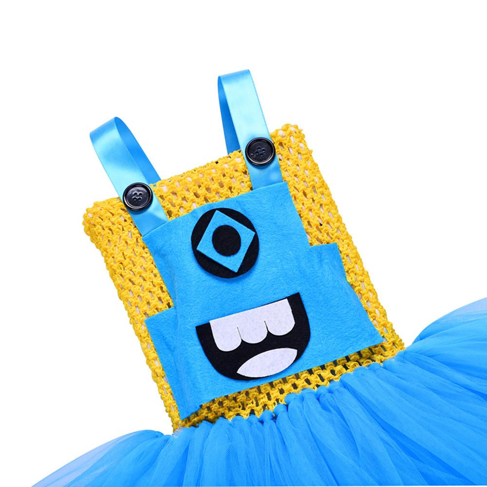 Little Girls Minions Tutu Dress Strap Mesh Halloween Outfit