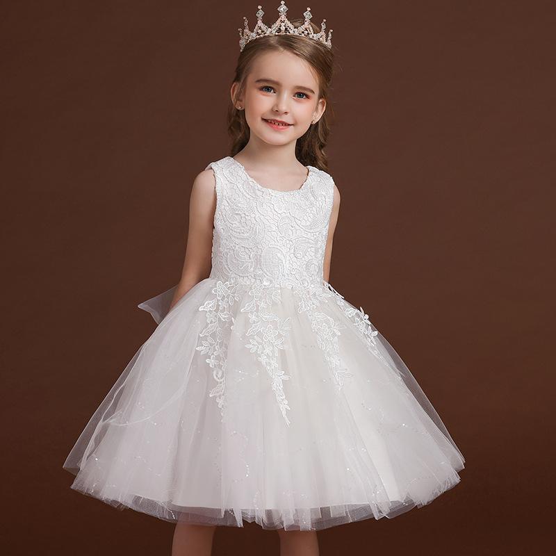 Children's Mesh Summer Dress Princess Dress Girls Performance Costume Flower Tutu Dress