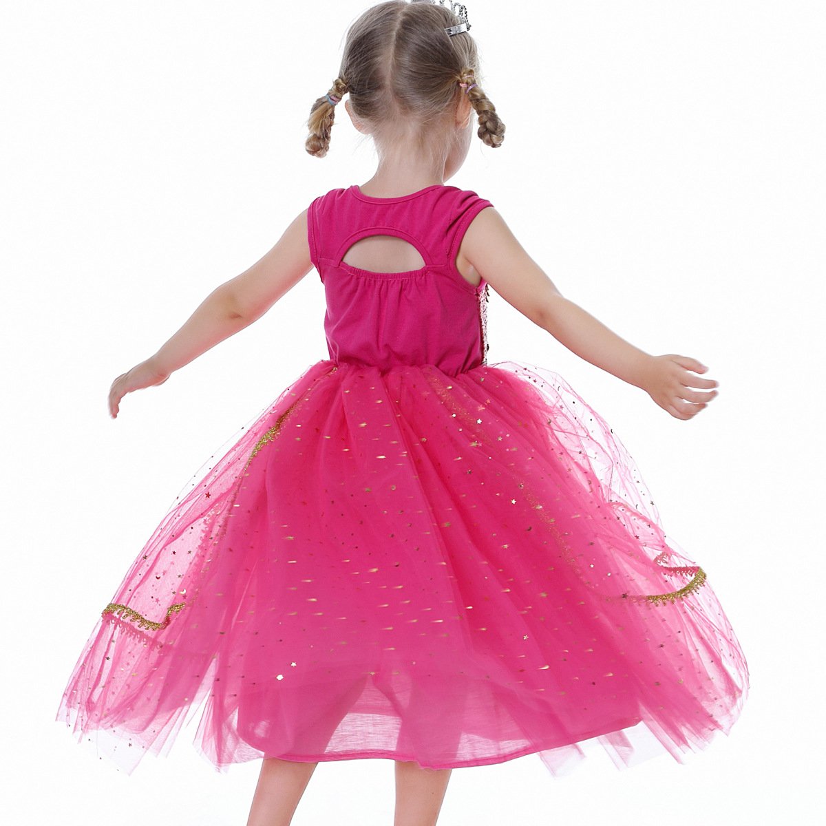 Aladdin Princess Cosplay Costume Dress Skirt Jasmine Birthday Halloween Party Mesh Outfit for Girls