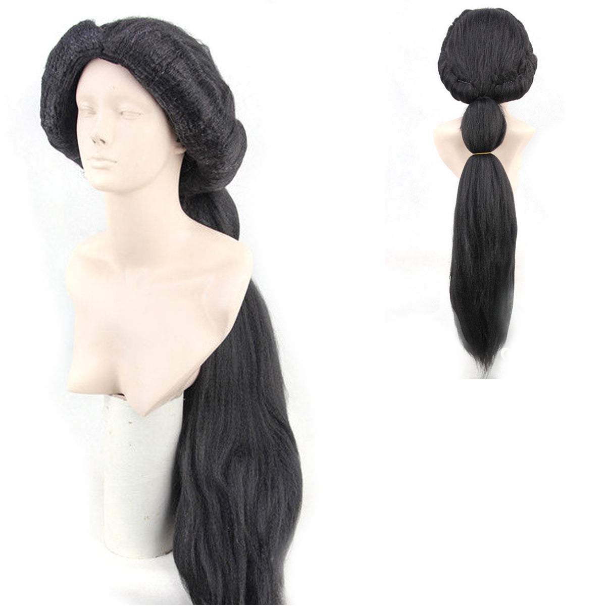 Arabian Nights Aladdin Jasmine Princess Long Black Wigs Halloween Wig - Azufun