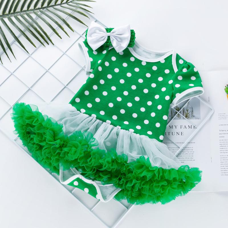 Infant Baby Girls St. Patrick¡¯s Day Outfit Green Shamrock Romper Tutu Skirt