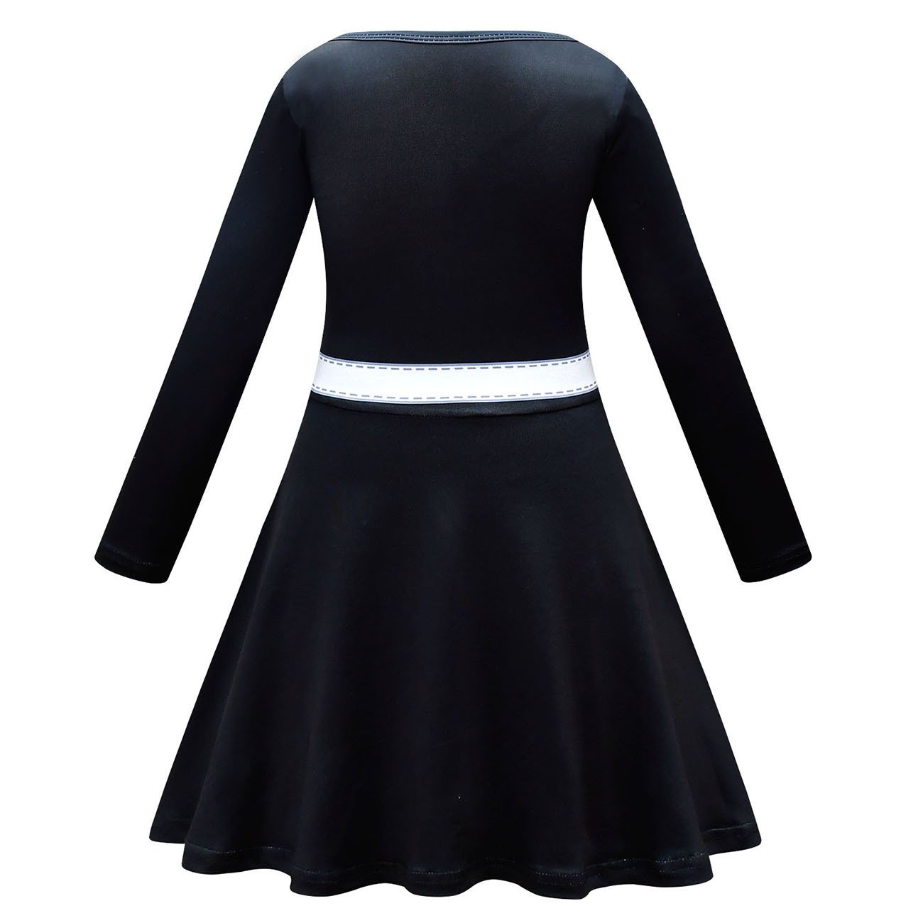 Demon Slayer Black Print Long Sleeve Dress for Girls