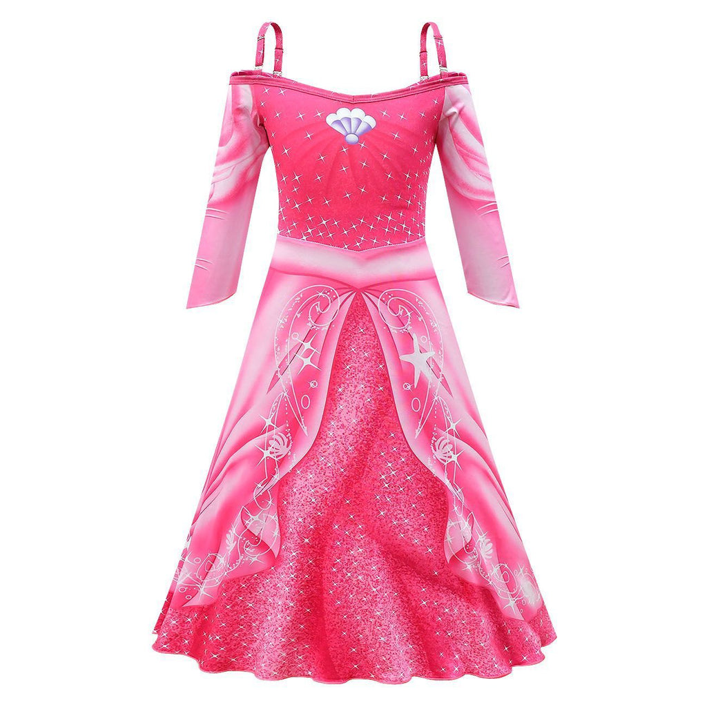 The Little Mermaid Ariel Cosplay Costume Little Girl  Princess Dress Halloween Outfit