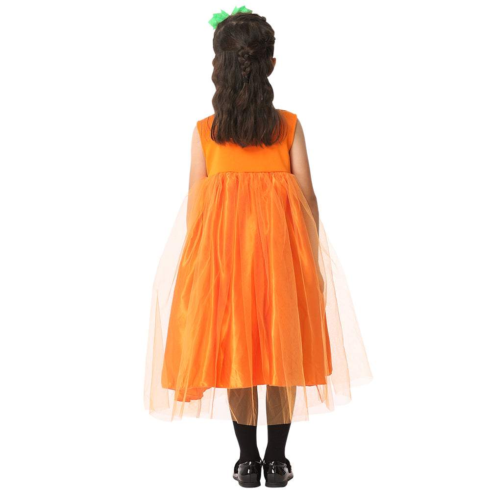 Orange Pumpkin Cute Dress Kid Halloween Costume Children's Day Costume