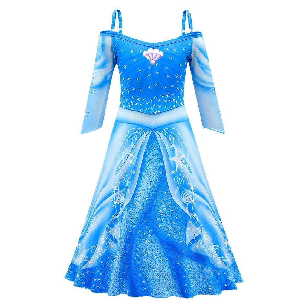 The Little Mermaid Ariel Cosplay Costume Little Girl  Princess Dress Halloween Outfit