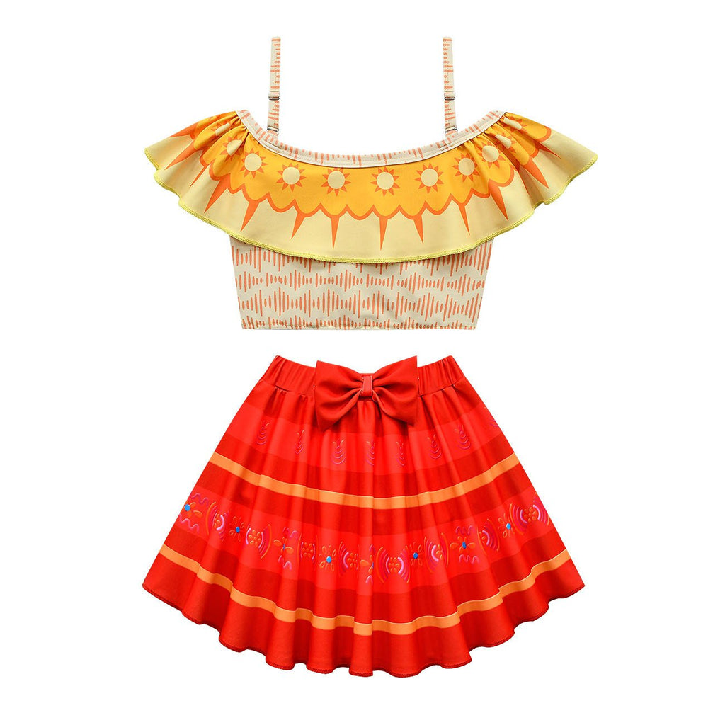 Encanto Dolores Swimsuits Girls Swimwear Ruffles Beach Surf Swimming Tankini Set