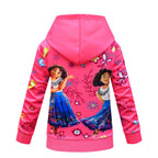 Encanto Hoodie Zip Up Jackets for Girls Outdoor Cartoon Hooded Sweatshirt