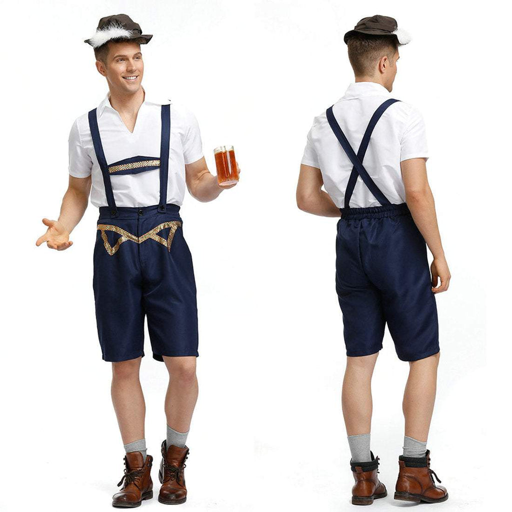 German Oktoberfest Outfit Straps Outfits Halloween Waiter Cosplay Costume - Azufun