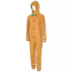 Adult Gingerbread Man Costume Christmas Holiday Hoddie Funny Pajamas - Azufun