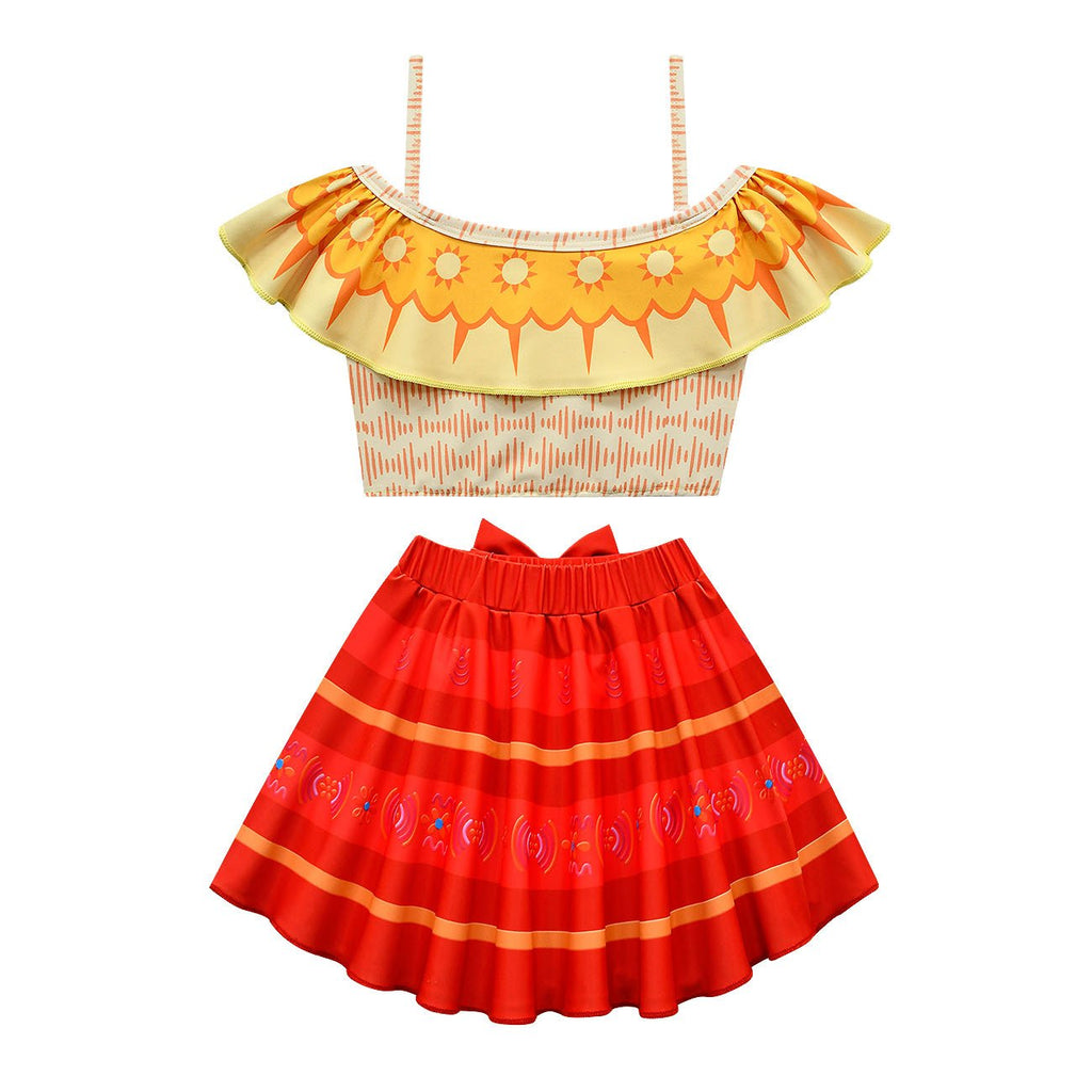 Encanto Dolores Swimsuits Girls Swimwear Ruffles Beach Surf Swimming Tankini Set