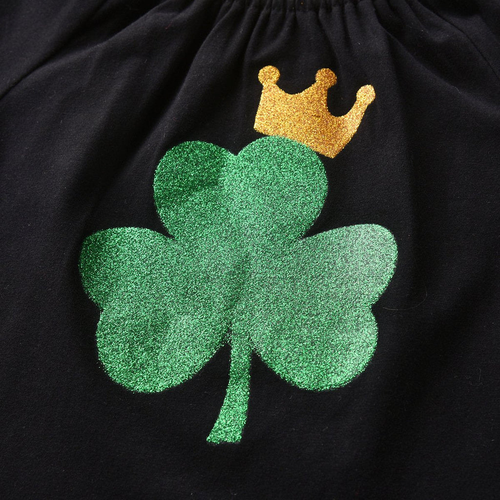 Toddler Baby Girl St. Patrick's Day Outfit Long Sleeve Sweatshirt Tops with Flare Pants