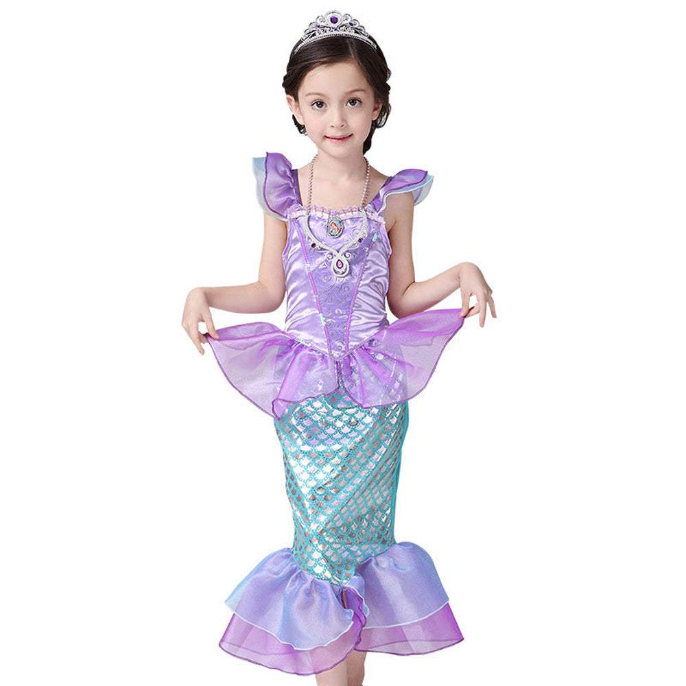 The Little Mermaid Ariel Princess Kids Girl Dress Cosplay Costume