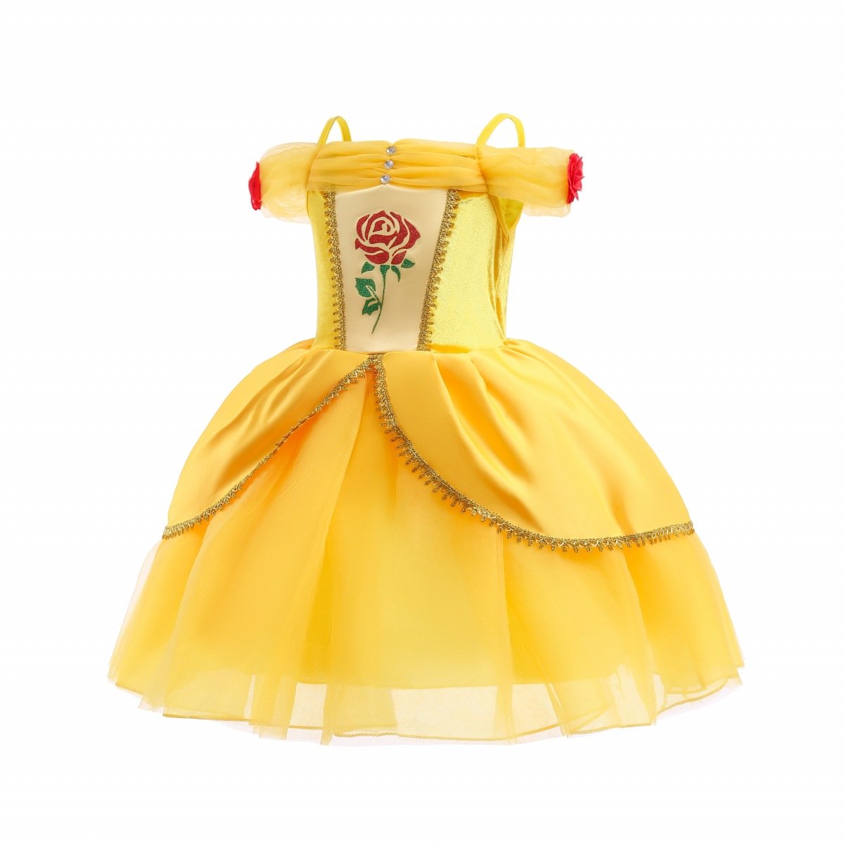 Princess Yellow Dress For Girls Kids Party Dress Ball Gown Cosplay Birthday Costume Gift