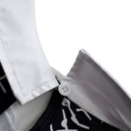 Wednesday Costume The Addams Family Cosplay Lapel Print Dress For Kids - Azufun