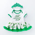 Infant Baby Girls St. Patrick¡¯s Day Outfit Green Shamrock Romper Tutu Skirt